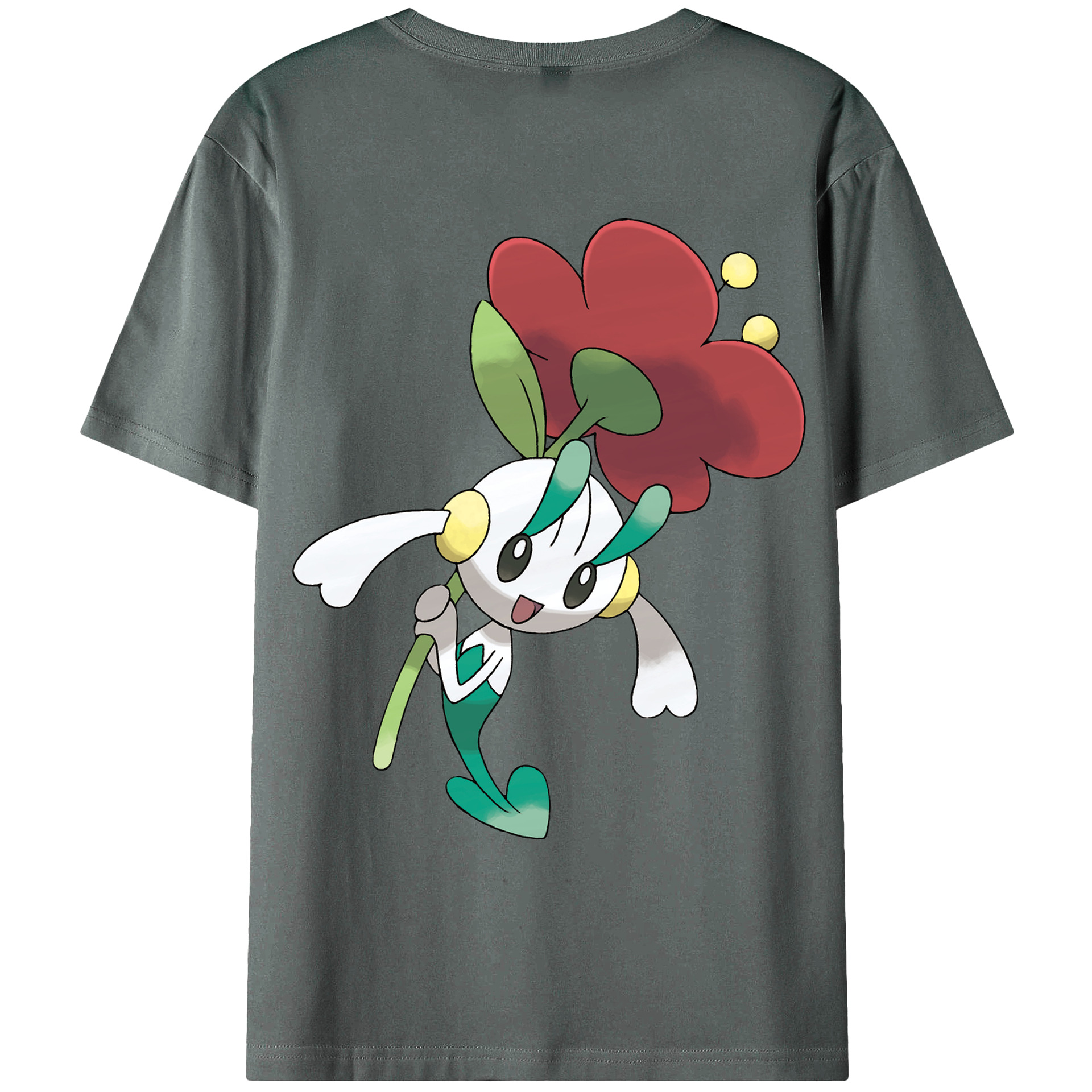 （画像用） ポケットモンスター Pokémon 綿100％ メンズ半袖Tシャツ（バックプリント） 通気性